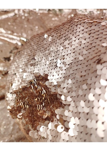 Somon Renkli Bir Tarafı Mat Bir Tarafı Parlak Çift Taraflı Pul Payet (En 130 cm x Boy 250 Cm) fiyatları