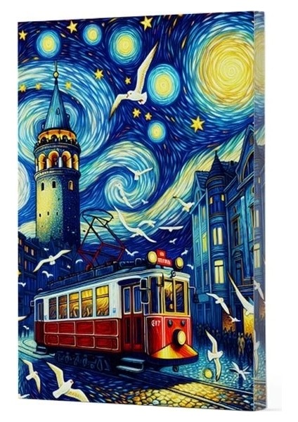 Van Gogh 1 - Galata Çizgili Yan Boyamalı Defter