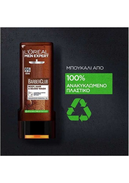 Men Expert Nemlendirme İçin Sedir Ağacı Esansiyel Yağı İçeren Barber Club Duş Jeli 400 ml