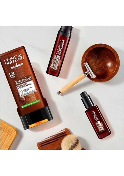 Men Expert Nemlendirme İçin Sedir Ağacı Esansiyel Yağı İçeren Barber Club Duş Jeli 400 ml