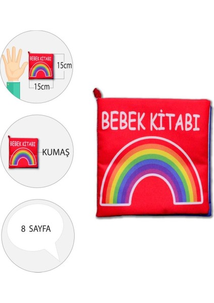 Elite Bebek Renkli Kumaş Sessiz Kitap T061 - Bez Kitap , Eğitici Oyuncak , Yumuşak ve Hışırtılı 1 Adet indirimleri