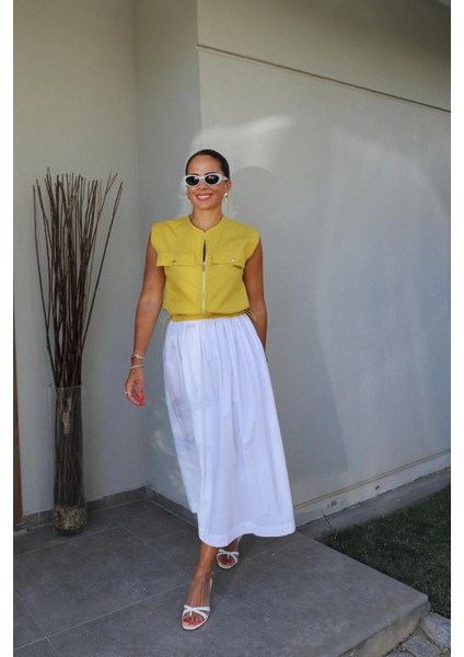 Hardal Ön Fermuar Detay Beli Büzgülü Elbise indirimleri