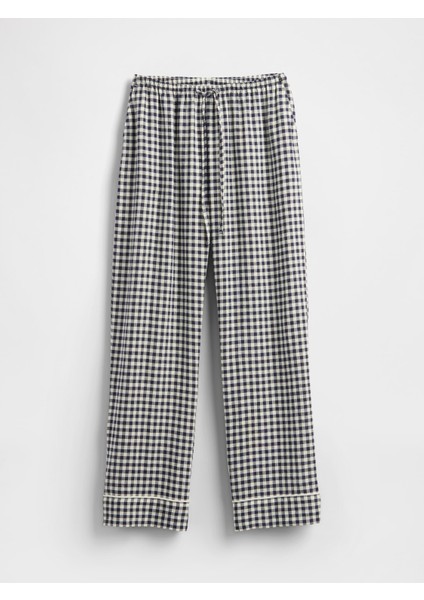 Kadın Siyah Beyaz Çizgili Keten Karışımlı Pijama Altı fiyatları