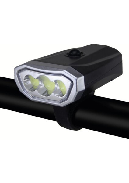 Pilli 3 Cob Ledli 500 Lumen Bisiklet Scooter Feneri -Bisiklet Aydınlatma Farı
