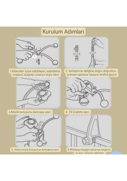 Elite Projektörlü Müzikli Dönence – 360° Döner Bebek Beşik Oyuncağı 1 Adet
