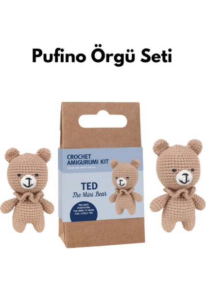 Elite Ayıcık Amigurumi Tığ Kiti, Amigurumi Örgü Seti, Tığ Işi Amigurumi Örgü Oyuncak Seti 1 Adet