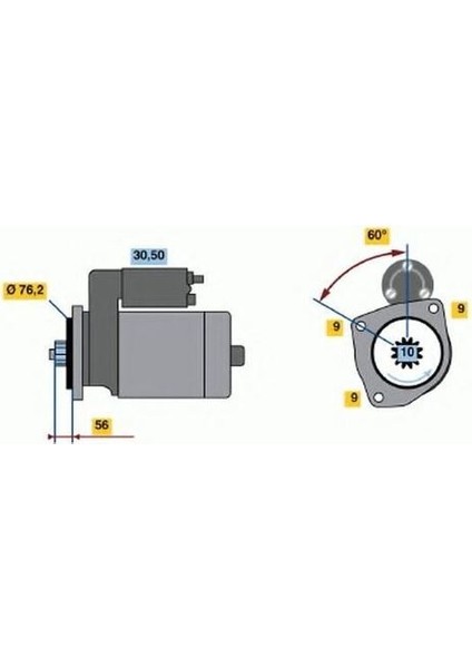 11010073 Mars Motoru 12V 10 Dıs 2.0kw Transporter T4 2.4 2.5tdı 91>04 (Bosch Type)