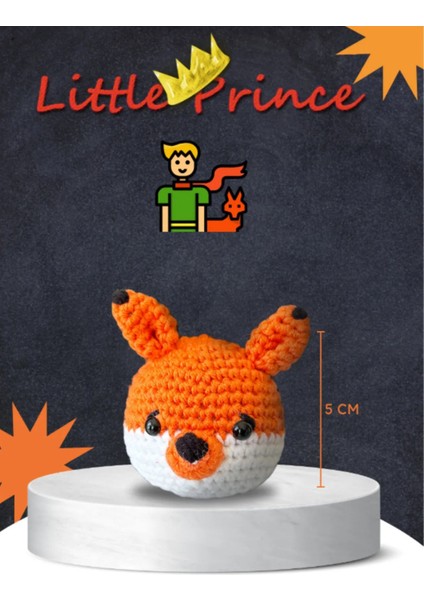 Elite El Yapımı Küçük Prens Tilkisi Amigurumi Anahtarlık & Çanta Süsü 5 cm – %100 Pamuk Örgü Şirin Tasarım 1 Adet