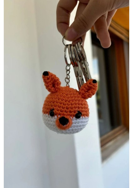 Elite El Yapımı Küçük Prens Tilkisi Amigurumi Anahtarlık & Çanta Süsü 5 cm – %100 Pamuk Örgü Şirin Tasarım 1 Adet modelleri