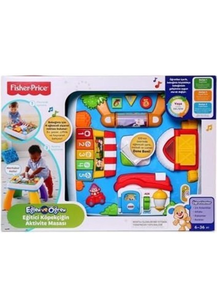 Elite Fisher-Price Eğlen ve Öğren Eğitici Köpekçiğin Aktivite Masası (Türkçe & Ingilizce) DRH44 1 Adet