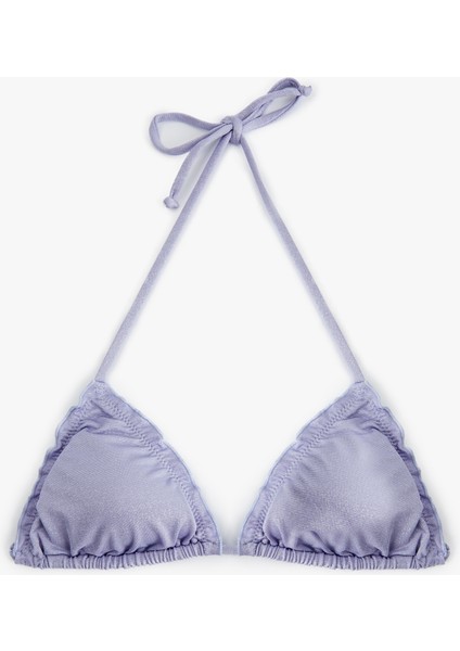 Parlak Fırfırlı Bikini Üstü