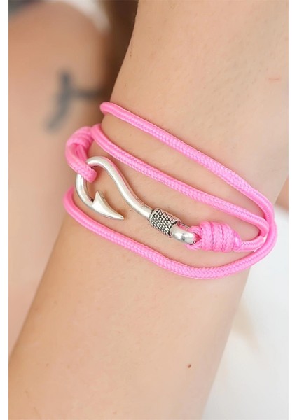 Pembe Renk Gümüş Metal Kancalı Bayan Çoklu Bileklik - TJ-BB2371-KS fiyatları