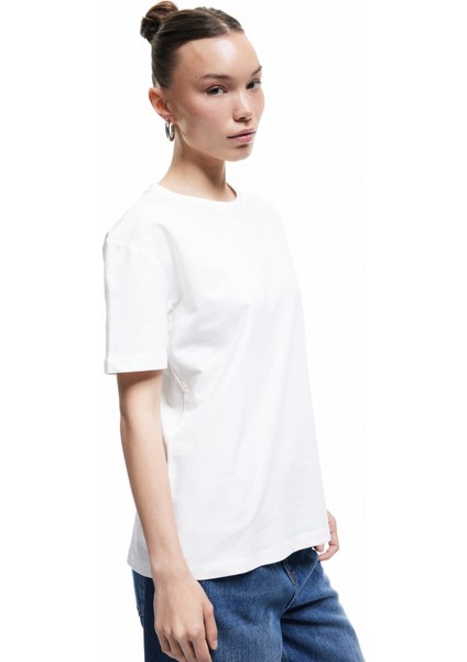 Kısa Kollu Bisiklet Yaka Pamuklu Basic Tişört fiyatları