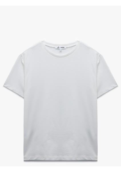 Kısa Kollu Bisiklet Yaka Pamuklu Basic Tişört modelleri