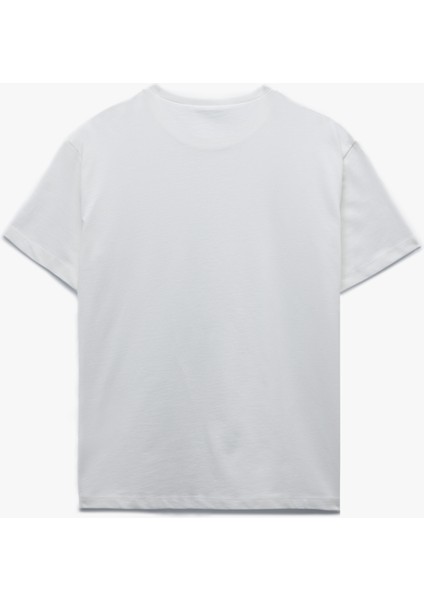 Kısa Kollu Bisiklet Yaka Pamuklu Basic Tişört fırsatları
