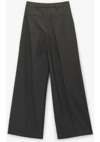 Cepli Pile Detaylı Yüksek Bel Kumaş Baggy Pantolon fiyatları