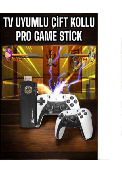 8k Android Tv Gme Stick Video Oyun Konsolu Aile Retro 35000 Oyunlu Çift Kollu