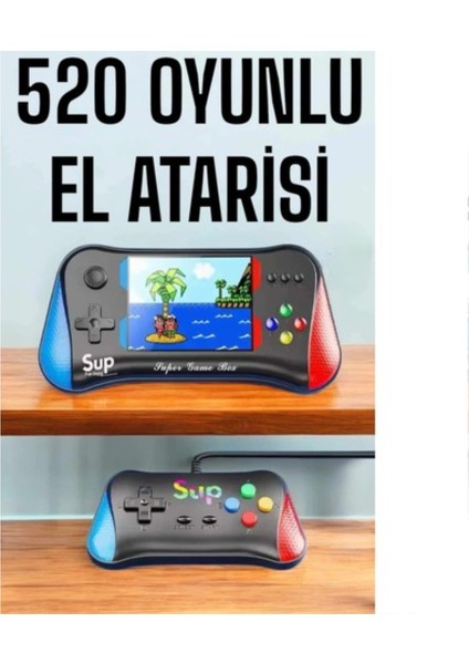 Retro 500 Oyunlu Nostaljik Oyunlu El Atari Gamebox Oyun Konsolu Çift Destekli