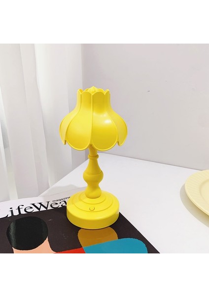 Masa Lambası Retro Lotus Yaprağı Yaratıcı Güzel 3 Işık Kaynağı Küçük Masa Gece Lambası Kızlar Yatak Odası Sarı (Yurt Dışından) indirimleri