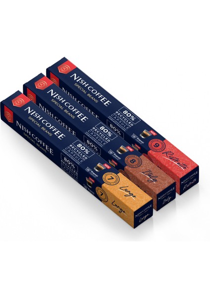 Nespresso Uyumlu Kapsül kahve 3'lü Set (Lungo,ıtaly,risteretto)-30 Adet