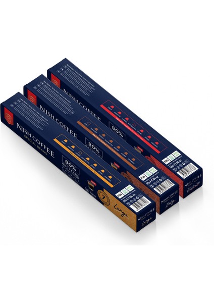 Nespresso Uyumlu Kapsül kahve 3'lü Set (Lungo,ıtaly,risteretto)-30 Adet fiyatları