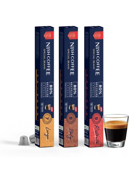 Nespresso Uyumlu Kapsül kahve 3'lü Set (Lungo,ıtaly,risteretto)-30 Adet fırsatları