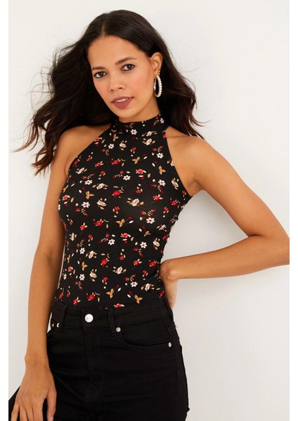 Kadın Kırmızı-Siyah Kaşkorse Kolsuz Bluz Yİ1566 fiyatları