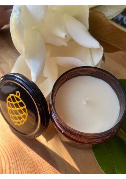 Respira El Yapımı Amber-Vanilya Kokulu % 100 Soya Wax Doğal Dekoratif Cam Kavanoz Mum fırsatları