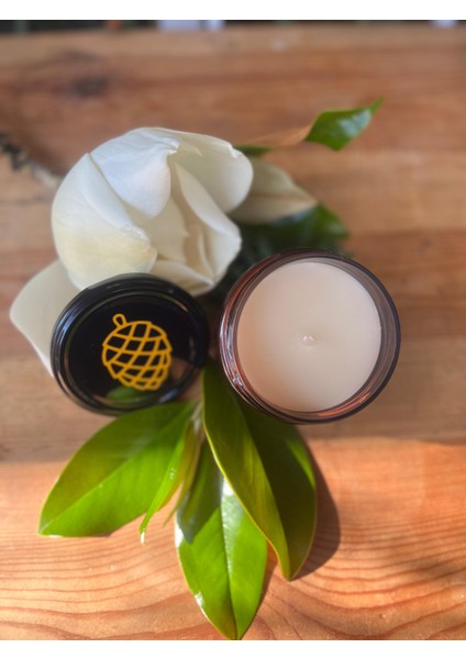 Respira El Yapımı Amber-Vanilya Kokulu % 100 Soya Wax Doğal Dekoratif Cam Kavanoz Mum indirimleri