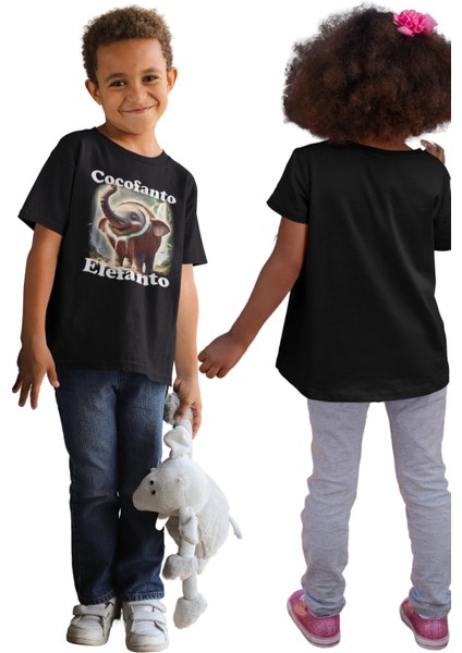 Unisex Cocofanto Elefanto Baskılı T-Shirt, Oversize Tung Tung Tung Sahur Temalı Tişört modelleri