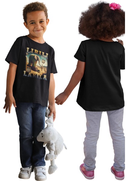 Unisex Lirili Larila Baskılı T-Shirt, Oversize Tung Tung Tung Sahur Temalı Bisiklet Yaka Tişört modelleri