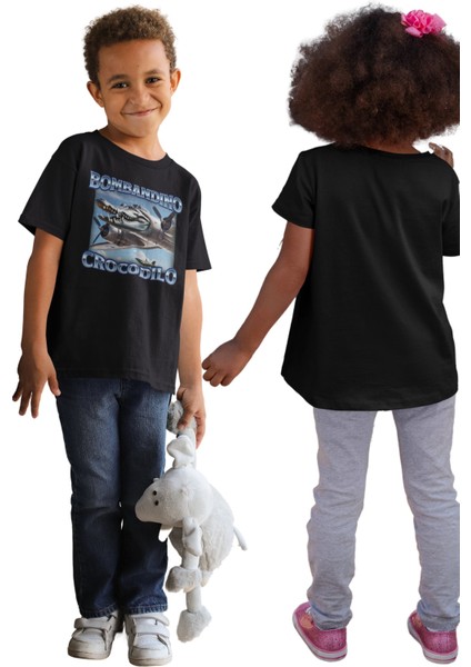 Unisex Bombandino Crocodilo Baskılı T-Shirt, Oversize Tung Tung Tung Sahur Temalı Tişört modelleri