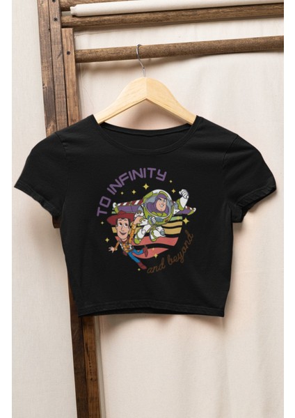 Kadın Toy Story Baskılı Crop Top, Kız Çocuk Oyuncak Hikayesi Temalı Crop Bluz