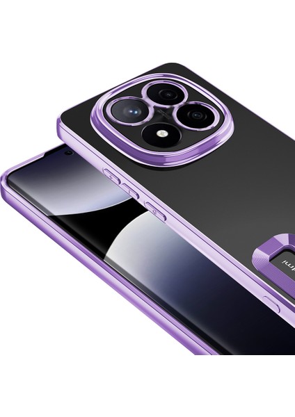 Redmi Note 14 Pro 4g Kılıf Kamera Korumalı Logo Gösteren Mkst Omega Kapak - Gümüş