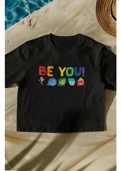 Kadın Be You Duygular Baskılı Crop Top, Kız Çocuk Insi.de Out Film Temalı Crop Bluz fiyatları