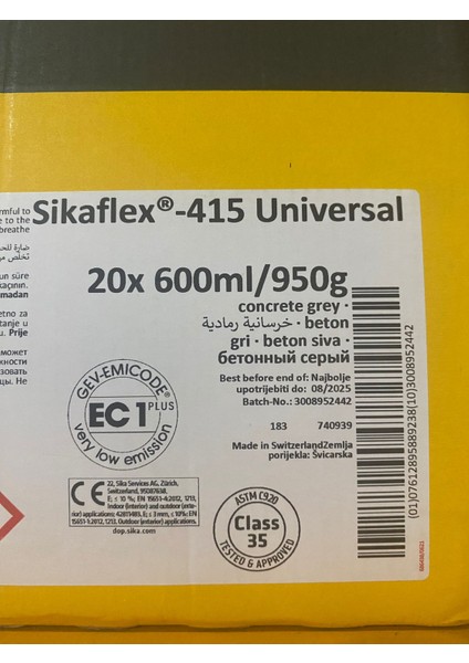 FLEX-415 Universal Zemin-Duvar Derzleri Için Poliüretan Derz Dolgusu ve Yapıştırıcı 600ML Gri