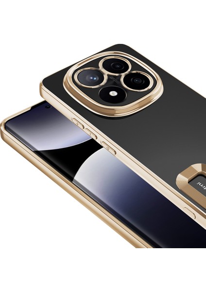 Redmi Note 14 Pro 5g Kılıf Kamera Korumalı Logo Gösteren Mkst Omega Kapak - Gümüş