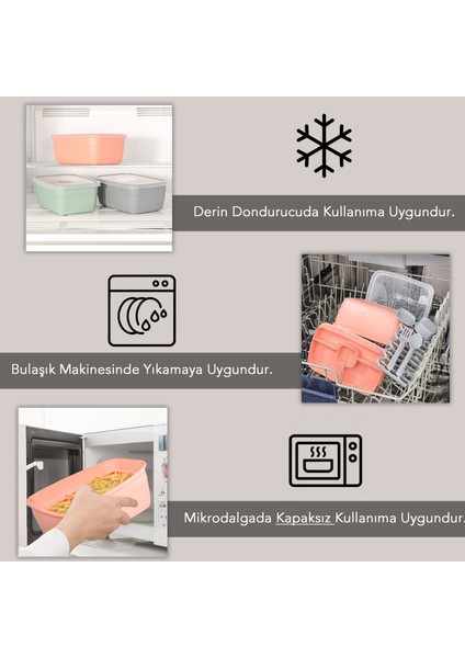 2 Katlı Bölmeli Beslenme Kabı - Yemek Taşıma Saklama Kabı Diyet Lunch Box Sosluk Kaşık Çatal Pembe