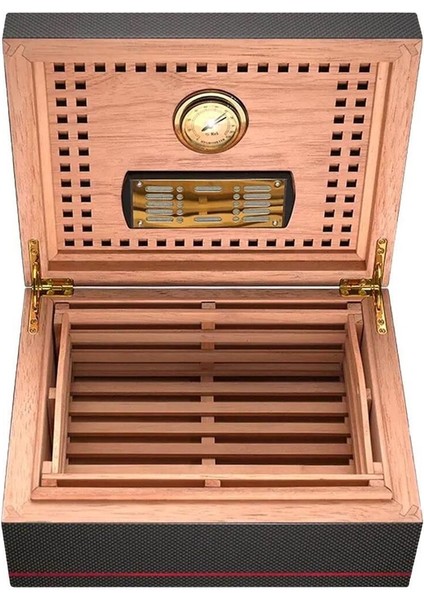 40 Puro Kapasiteli Siyah Karbonfiber Humidor fiyatları