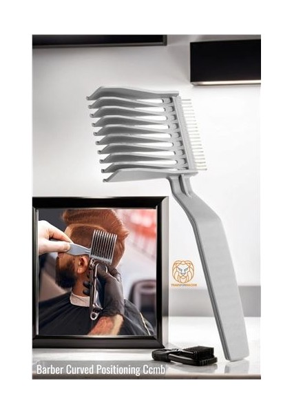 Turk Kuaför Berber Kavisli Kontur Kesim Yardımcı Tarak - MCT2894-8028
