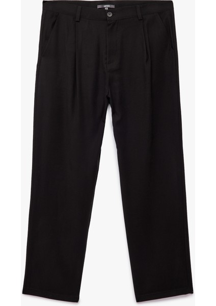 Oversize Viskon Cep Detaylı Rayon Pileli Kumaş Yazlık Pantolon