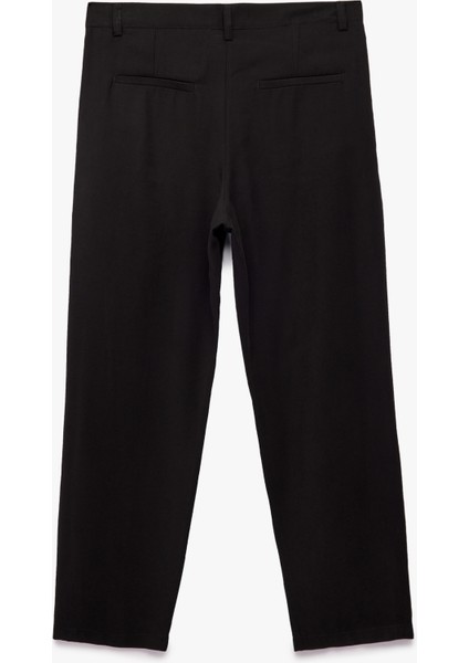 Oversize Viskon Cep Detaylı Rayon Pileli Kumaş Yazlık Pantolon