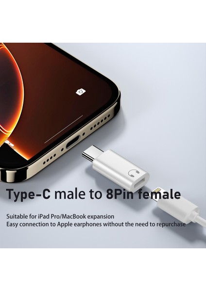 Usb-C - 8pin (Lightning) Kulaklık Adaptörü | Hi-Fi Ses Kalitesi | Mikrofon ve Kumanda Destekli fiyatları