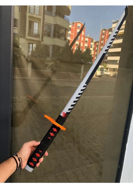 Elite Tanjiro Katana Sword Kılıç Demon Slayer 95 cm Katlanabilir Sağlam Plastik Açılıp Kapanabilen Katana 1 Adet
