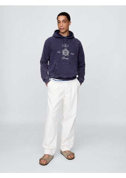 Erkek Lacivert Gap × Dôen Heavyweight Raglan Gap Logo Sweatshirt