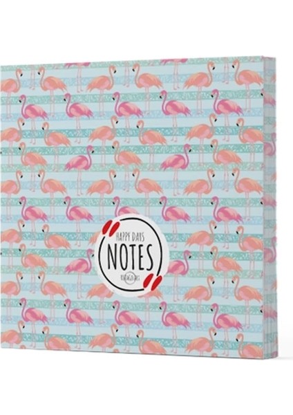 Flamingo 1 - Çizgisiz Yan Boyamalı Defter