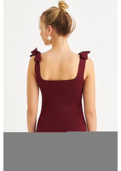 Kadın Bordo Triko Bluz YV236 fiyatları