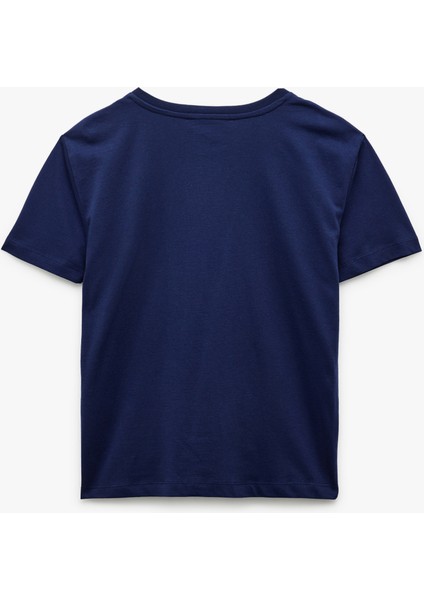 Kısa Kollu Bisiklet Yaka Pamuklu Basic Tişört fırsatları