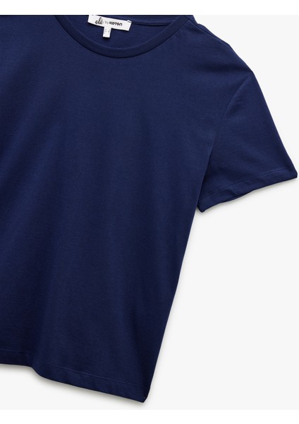 Kısa Kollu Bisiklet Yaka Pamuklu Basic Tişört indirimleri