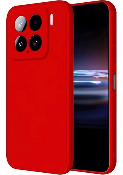 Xiaomi 15 Uyumlu Kılıf Mara Lansman Soft Silikon Içi Kadife Kırmızı